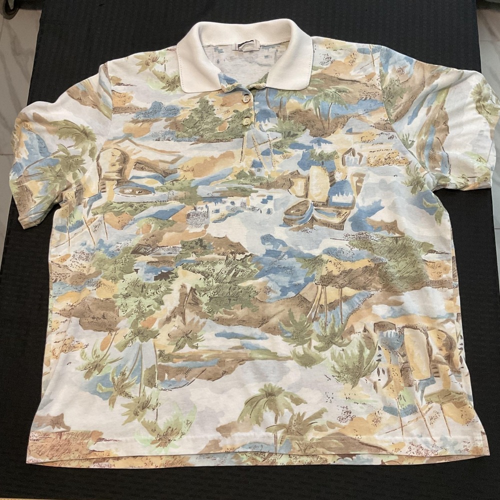 Vintage Cricket Lane Shirt Womens Large Multicolor Tropical Floral Casual Top